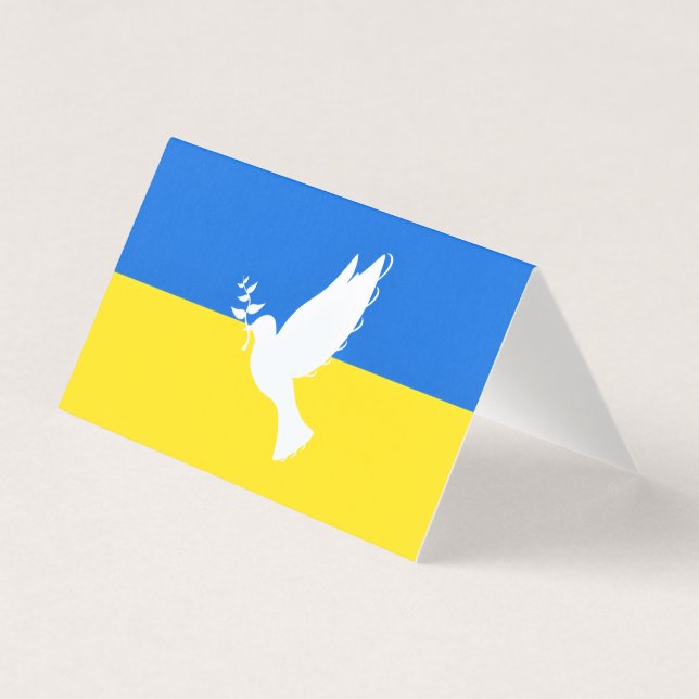 Ukraine Flag Card Peace Dove - Freedom (Front)