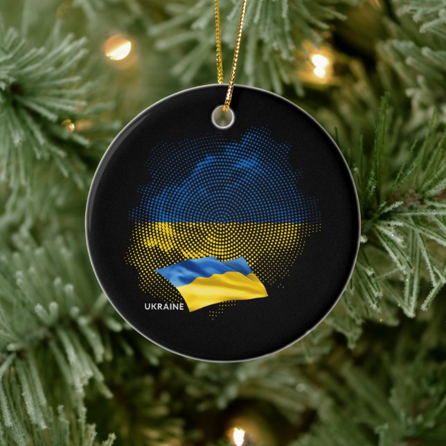Ukraine flag ceramic tree decoration (Tree)