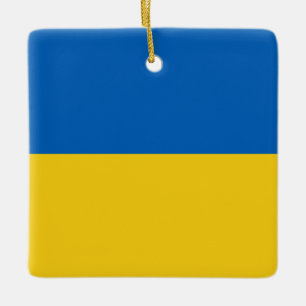 Ukraine Flag Christmas Ceramic Ornament