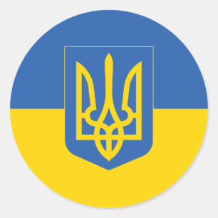Ukraine Flag Classic Round Sticker