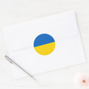 Ukraine flag classic round sticker