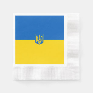 Ukraine flag-coat of arms  napkin