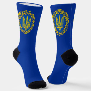 Ukraine, Flag, Coat of Arms, Tryzub Ukrainian Rep Socks