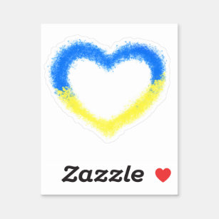 Ukraine Flag Colours Heart Sticker - Freedom