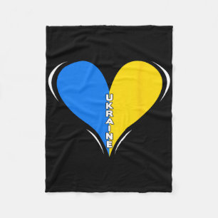 Ukraine Flag Design - Heart 1 Fleece Blanket