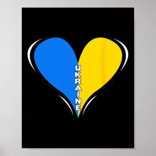 Ukraine Flag Design - Heart 1 Poster