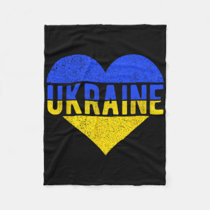 Ukraine Flag Design - Heart Fleece Blanket