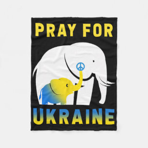 Ukraine Flag Elephant Vintage Ukrainian Ukraine Fleece Blanket