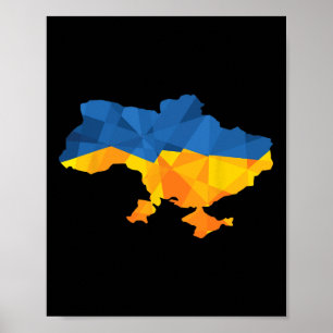 Ukraine Flag Emblem Map Patriot For Men And Women  Poster