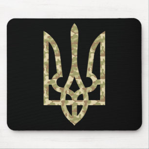 Ukraine Flag Emblem Ukrainian National Tryzub Trid Mouse Pad