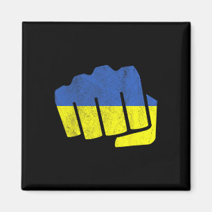 Ukraine Flag Fist. Stay Strong Ukraine. Blue And Y Magnet