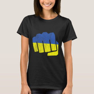 Ukraine Flag Fist. Stay Strong Ukraine. Blue And Y T-Shirt