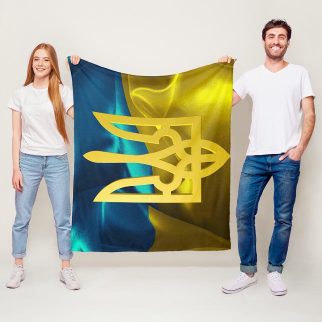 Ukraine Flag Fleece Blanket (In Situ)