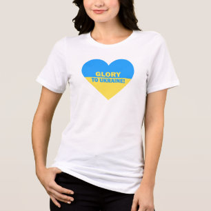 Ukraine Flag Heart Glory To Ukraine Tri-Blend Shirt