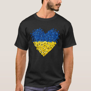 Ukraine Flag Heart I Stand With Ukraine Ukrainian T-Shirt