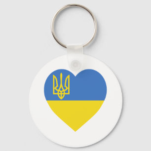 Ukraine Flag Heart Key Ring