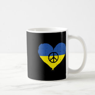 Ukraine Flag Heart Peace Sign Retro Ukrainian Wome Coffee Mug