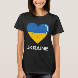 Ukraine Flag Heart Pocket Love Ukrainian Women Men T-Shirt