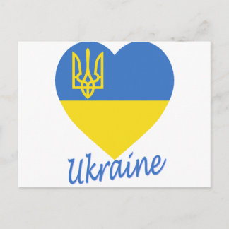 Ukraine Flag Heart Postcard