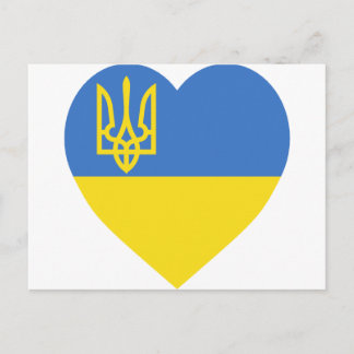 Ukraine Flag Heart Postcard