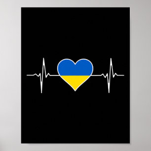 Ukraine Flag Heart Roots Vacation Ukrainian Poster