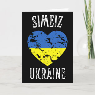 Ukraine Flag Heart Simeiz City Card