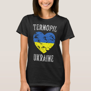 Ukraine Flag Heart Ternopil City T-Shirt