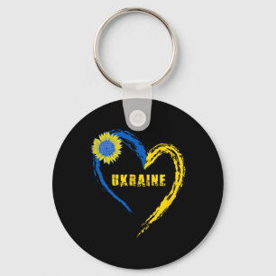Ukraine Flag Heart Vintage Ukrainian Lovers Ukrain Key Ring