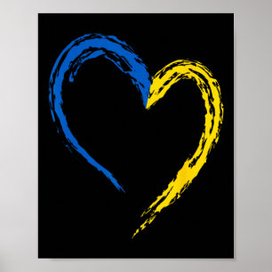 Ukraine Flag Heart Vintage Ukrainian Lovers Ukrain Poster