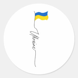 Ukraine Flag I Stand With Ukraine  Classic Round Sticker