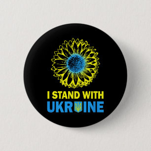 Ukraine Flag I Stand With Ukraine Sunflower Ukrain 6 Cm Round Badge