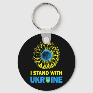 Ukraine Flag I Stand With Ukraine Sunflower Ukrain Key Ring