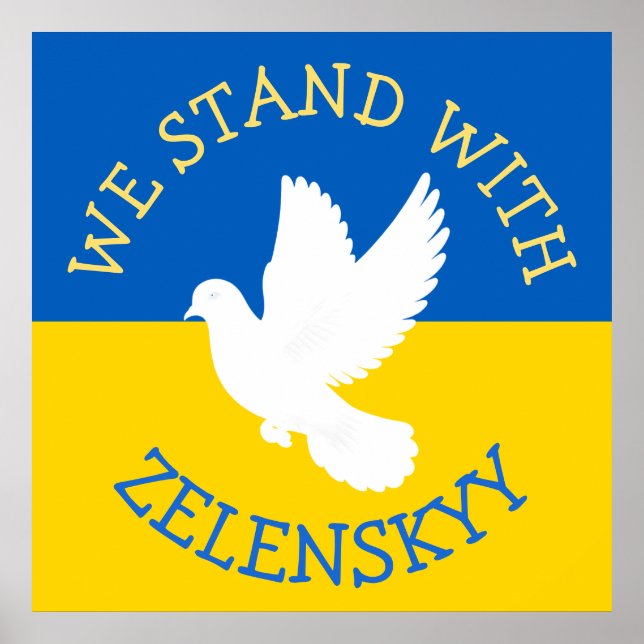 Ukraine Flag | I Stand with Zelenskyy Poster (Front)