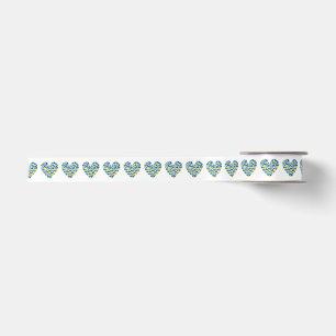 Ukraine Flag in Hearts Satin Ribbon