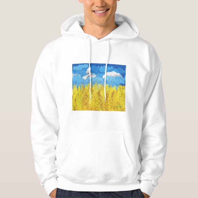 Ukraine Flag Landscape Hoodie (Front)