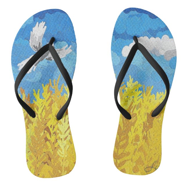 Ukraine Flag Landscape Jandals (Footbed)