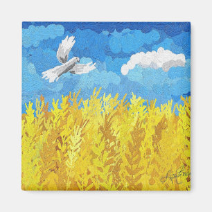 Ukraine Flag Landscape Magnet