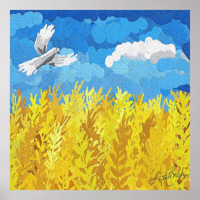 Ukraine Flag Landscape Poster (Front)