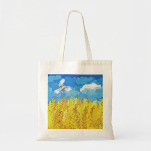 Ukraine Flag Landscape Tote Bag