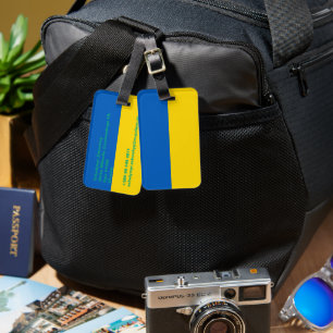 Ukraine flag luggage tag