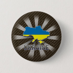 Ukraine Flag Map 2.0 6 Cm Round Badge