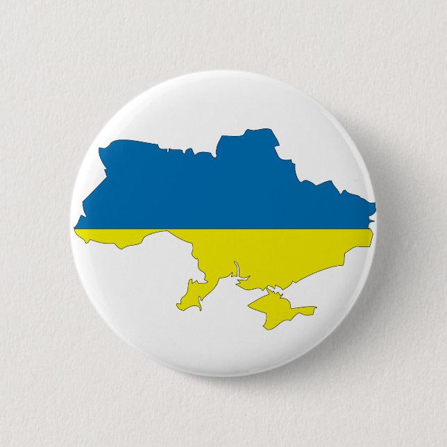 Ukraine flag map 6 cm round badge (Front)