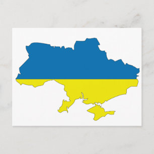 Ukraine flag map postcard
