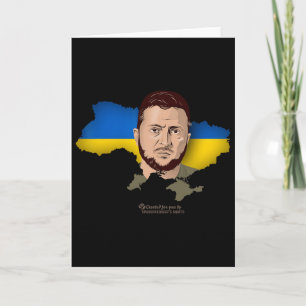 Ukraine Flag Map Zelensky President Of Ukraine  Card