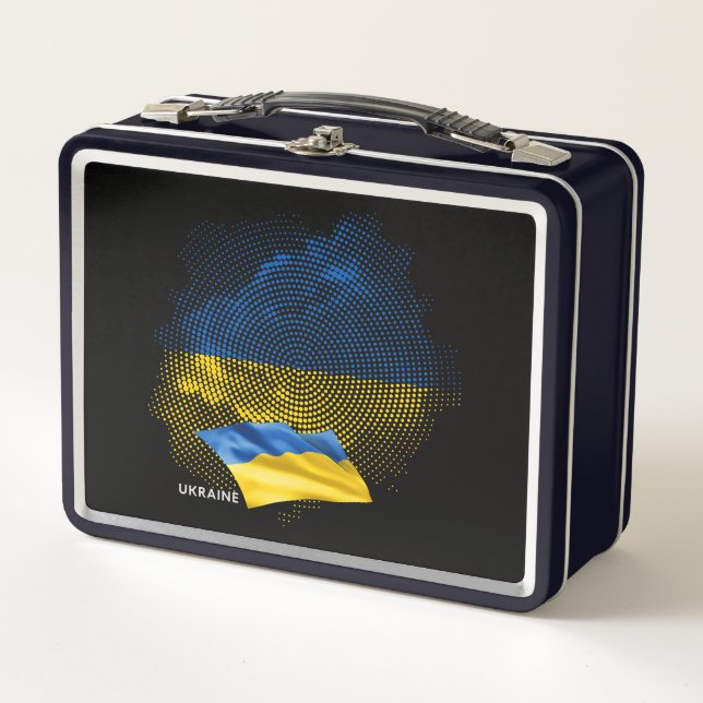 Ukraine flag metal lunch box (Front)