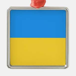 Ukraine flag metal tree decoration