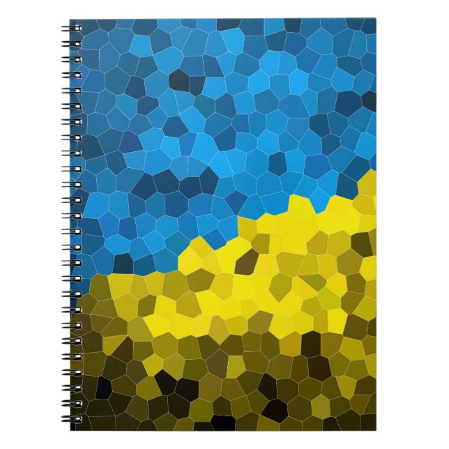 Ukraine flag mosaic notebook (Front)