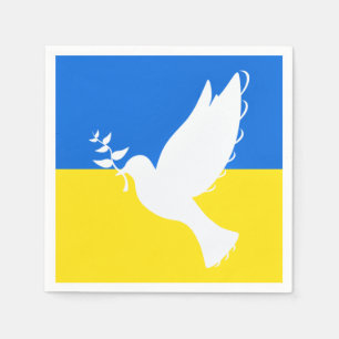 Ukraine Flag Napkins Peace Dove - Freedom