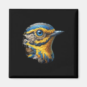 Ukraine Flag National Animal Common Nightingale Pa Magnet