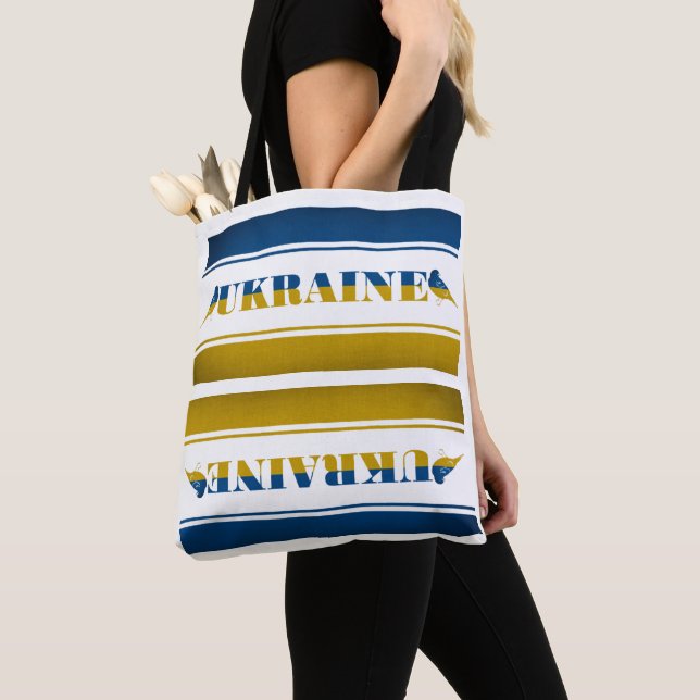 Ukraine Flag, National Nightingale Birds Tote Bag (Close Up)